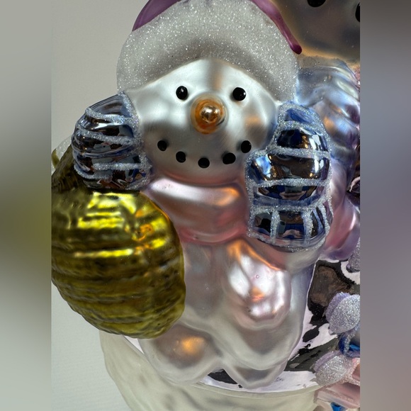 Christmas Snowman & Family Hand Blown Glass 18”Tall On Wood Base
Pre- owned - Picture 11 of 13